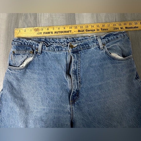Carhartt Classic Distressed Blue Denim Jeans Men’s Size 42x34 - Picture 8 of 10